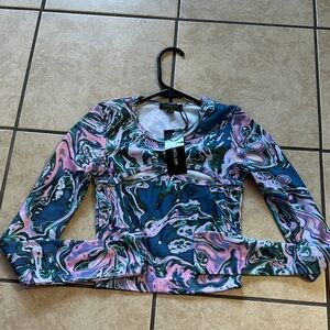 Vibrant Swirl Long Sleeve Top
